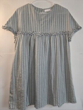 Love Letter Women's Striped Baby Doll Dress Praire Cottage Core Ruffle Accents